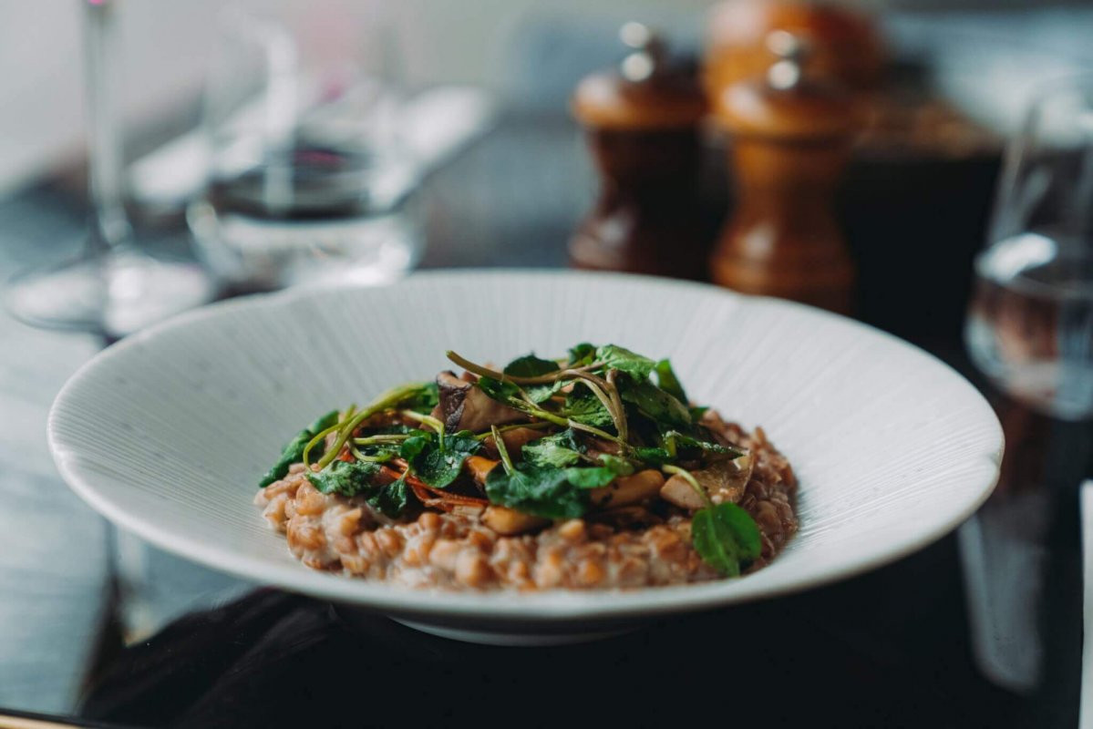 JERUSALEM ARTICHOKE AND WILD MUSHROOM RISOTTO - Searcys at the Gherkin